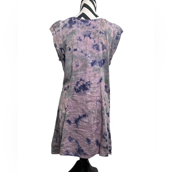 Mind Set XCVI 100% Linen Lagenlook Boho Tie Dye Tunic Top - Picture 6 of 10